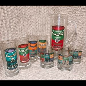 Vintage Andy Warhol Campbell Soup Glassware Set